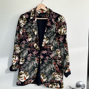 Cynthia Rowley silk tropical print blazer